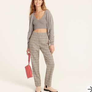 J. CREW : PULL-ON STRAIGHT-LEG PANT IN GLEN PLAID ENGLISH WOOL